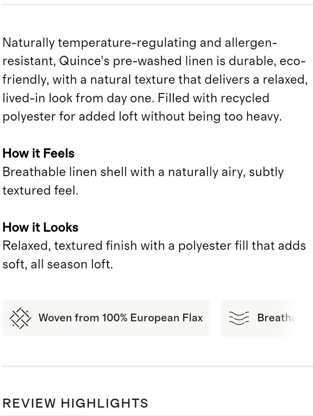 Quince European Linen Dream Quilt - Willowleaf